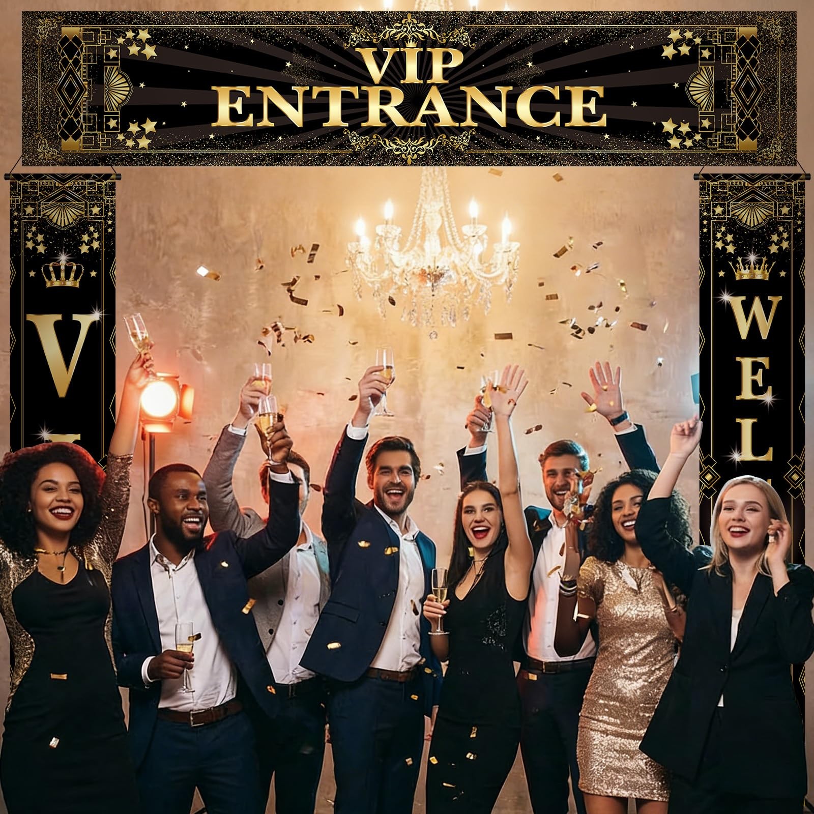 3 Pcs VIP Party Decoration Banner VIP Welcome Entrance Movie Night Door Porch…