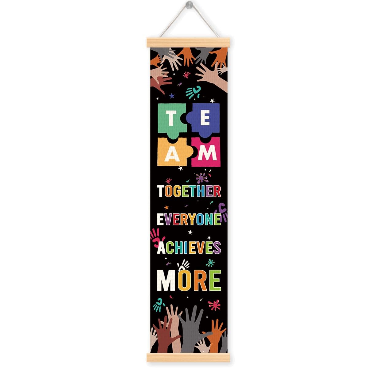 Team Together Everyone Achieves More Porch Banner Vertical Door Banner for Cl…