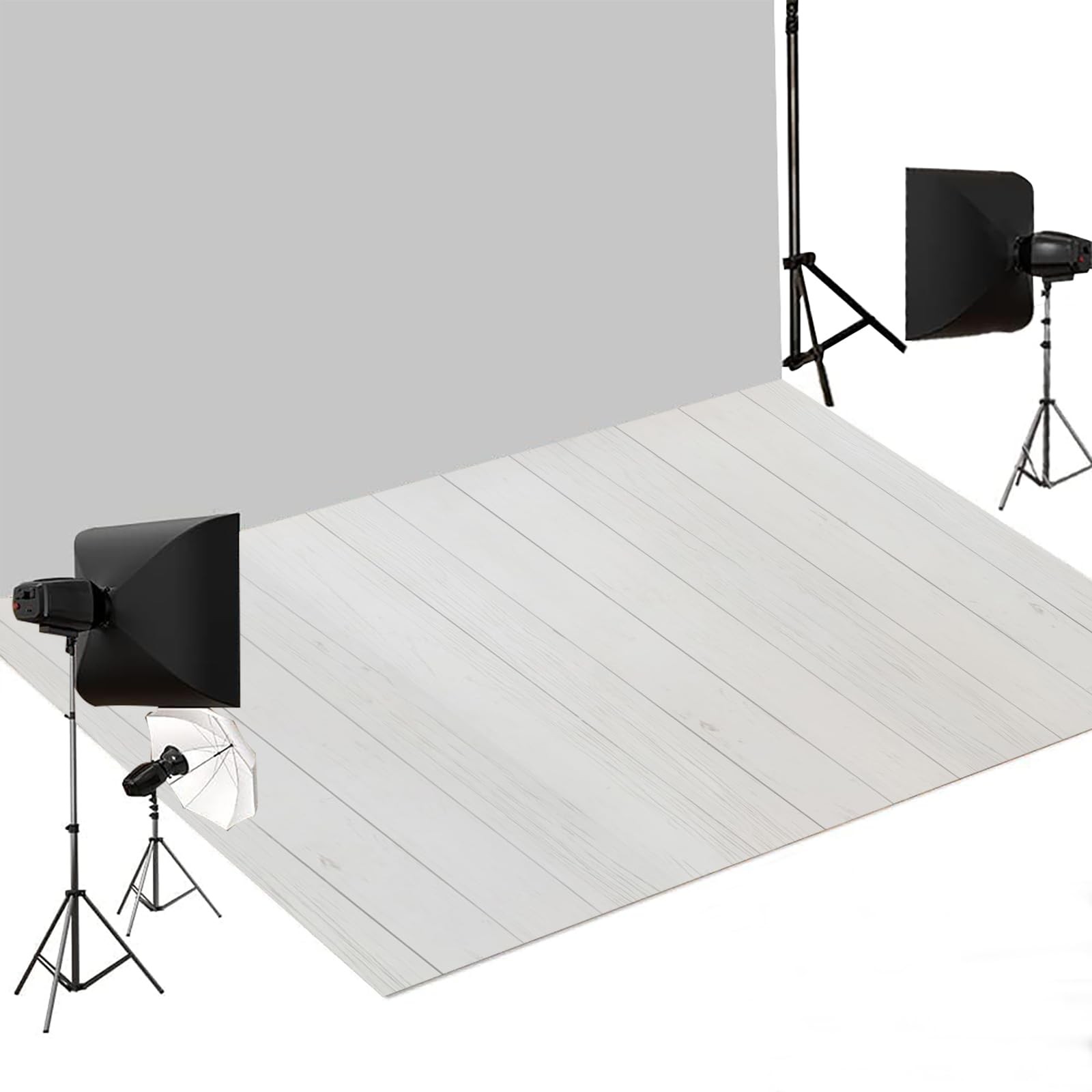 Kate Photography Floor Mats White Wood Backdrop Rubber 8x5ft,