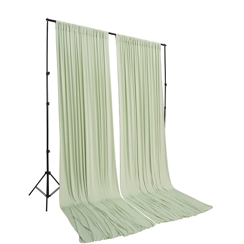 2 Packs 5.5x10ft Photography Backdrop Drapes, Sage Green, Wedding, Party, Stage