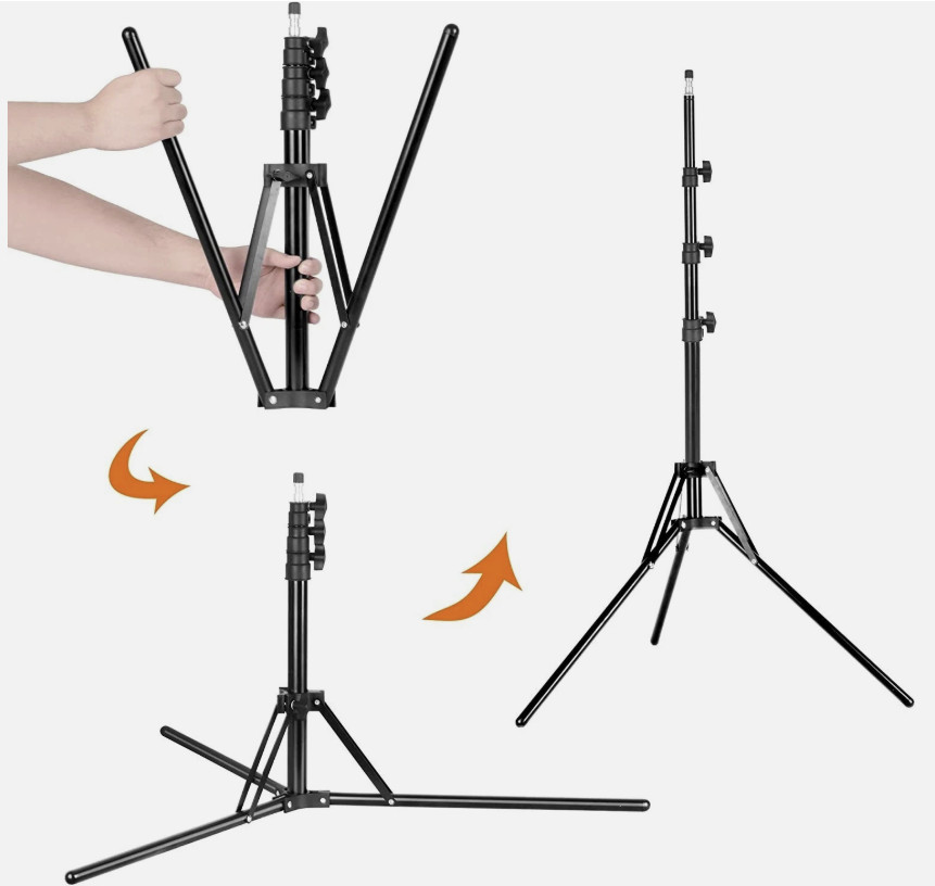Fodoto 6 Ft / 1.7m Reverse Folding Stand – Video Photo Light Selfie Support