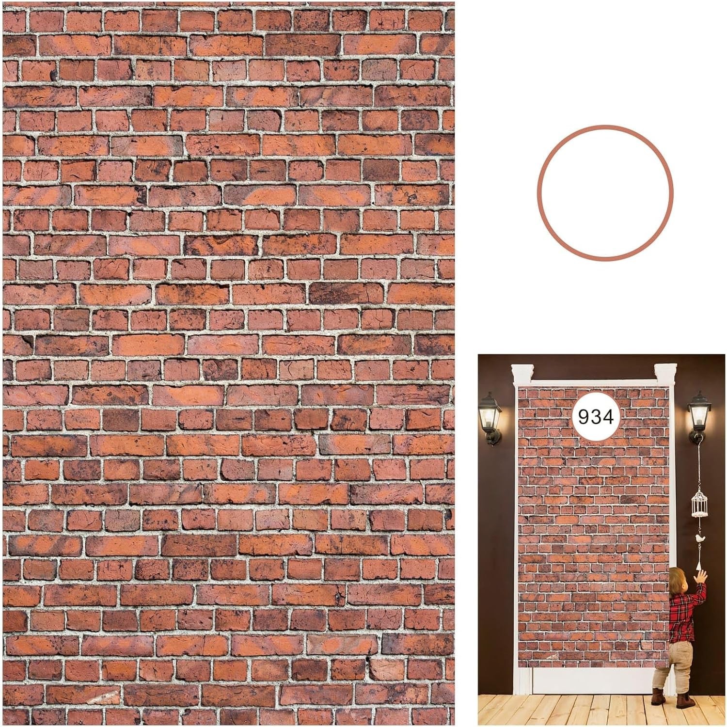 78.7″ x 49.2″ Old Red Brick Wall Curtain – Perfect for Halloween and Birthdays