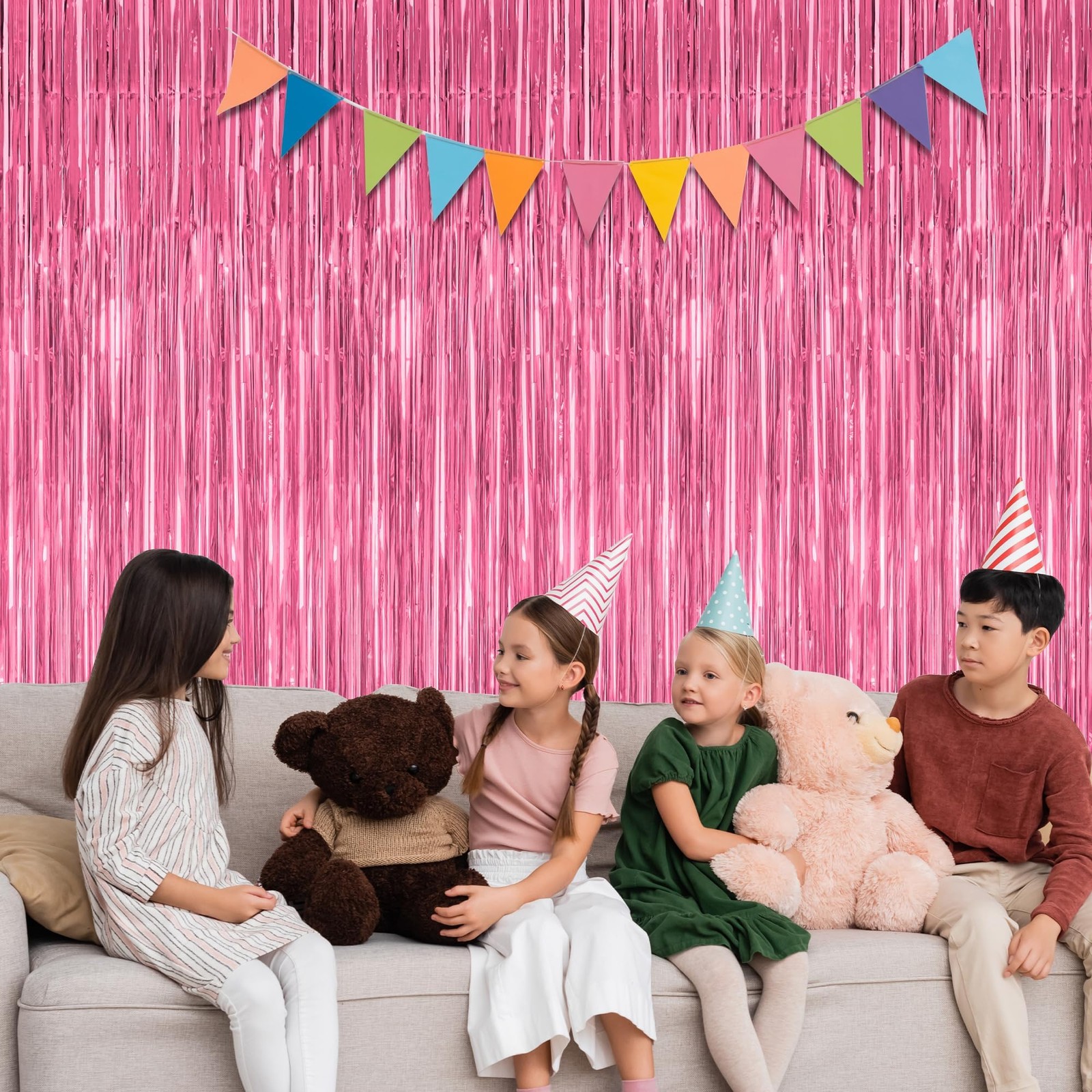 2 Pack Pink Party Decorations, 3.28 FT x 7.05 Backdrop, 2 PCS,