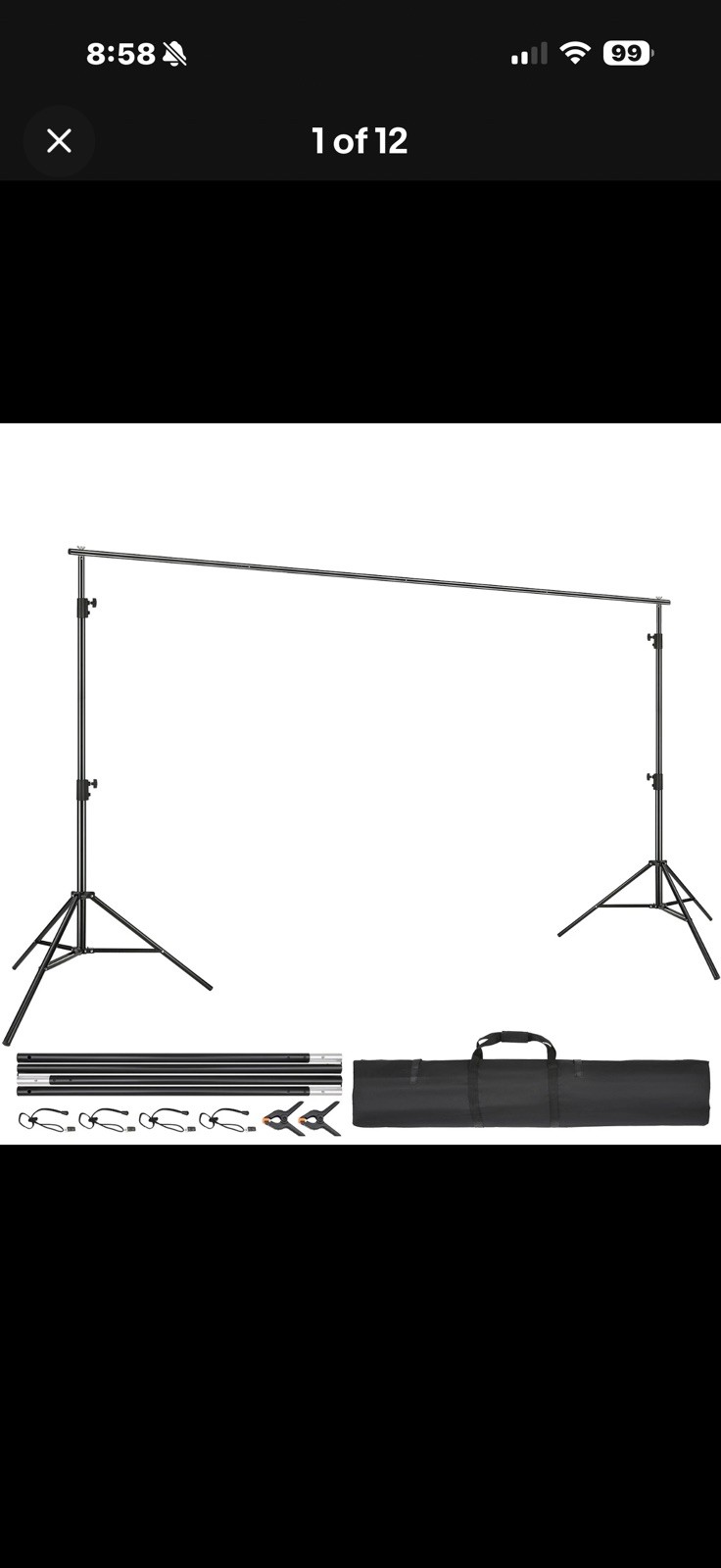 11.5×9.6 ft Heavy Duty Backdrop Stand Adjustable Photography Studio Banner Stand