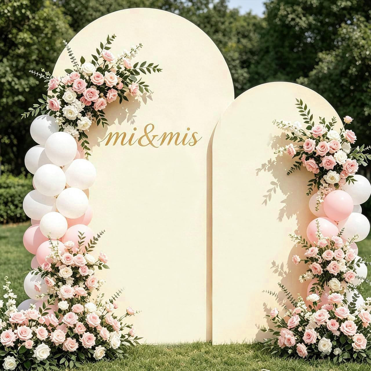 Beige Arch Covers 7.2 and 6Ft Wedding Arch Backdrop Cover Set of 2 Baby Shower B