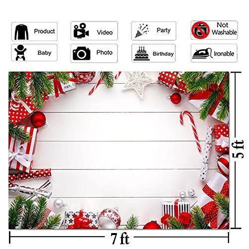 Xmas Holiday Party White Wooden Board Xmas Bells Gift Bokeh Photography