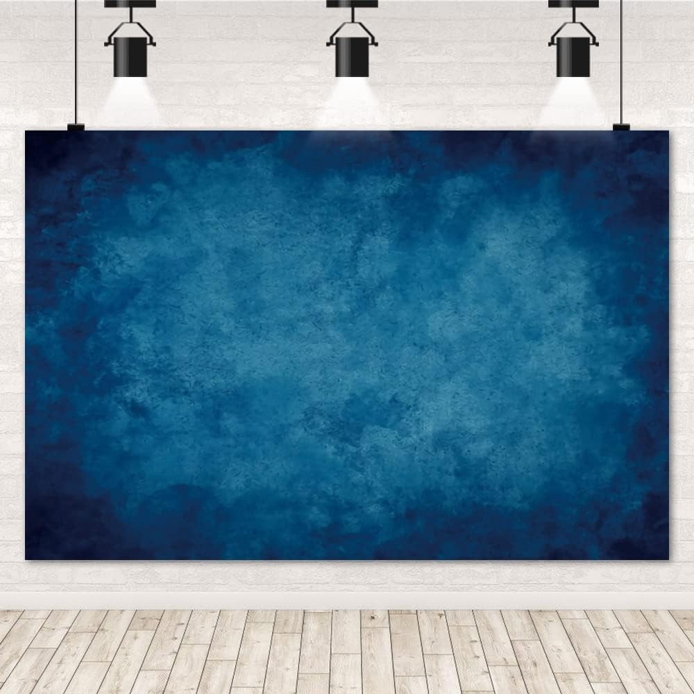 Abstract Blue Backdrop Retro Dark Photography Background 10x8ft,