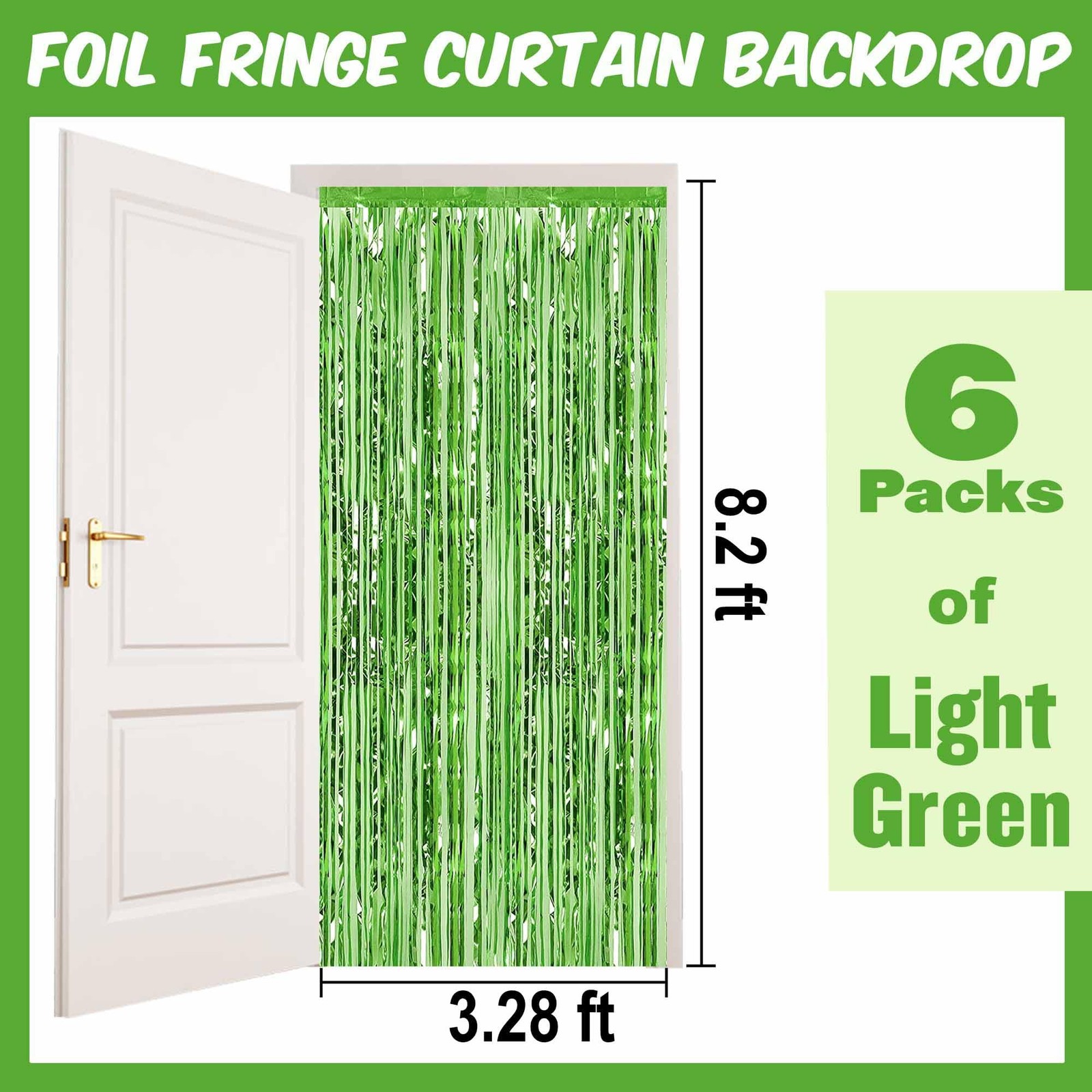 6 Pack Black Gold Silver Foil Fringe Curtains Backdrop Metallic Streamers