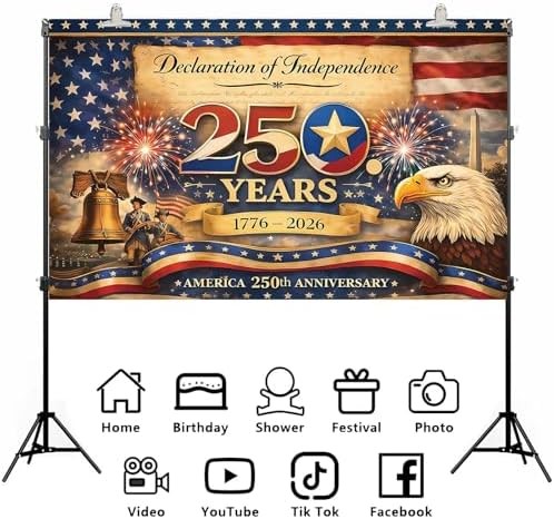 America 250 Anniversary Photo Backdrop Patriotic Banner 4th of July Fourth of Ju