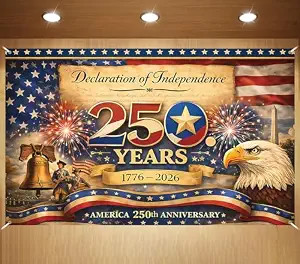 America 250 Anniversary Photo Backdrop Patriotic Banner 4th of July Fourth of Ju
