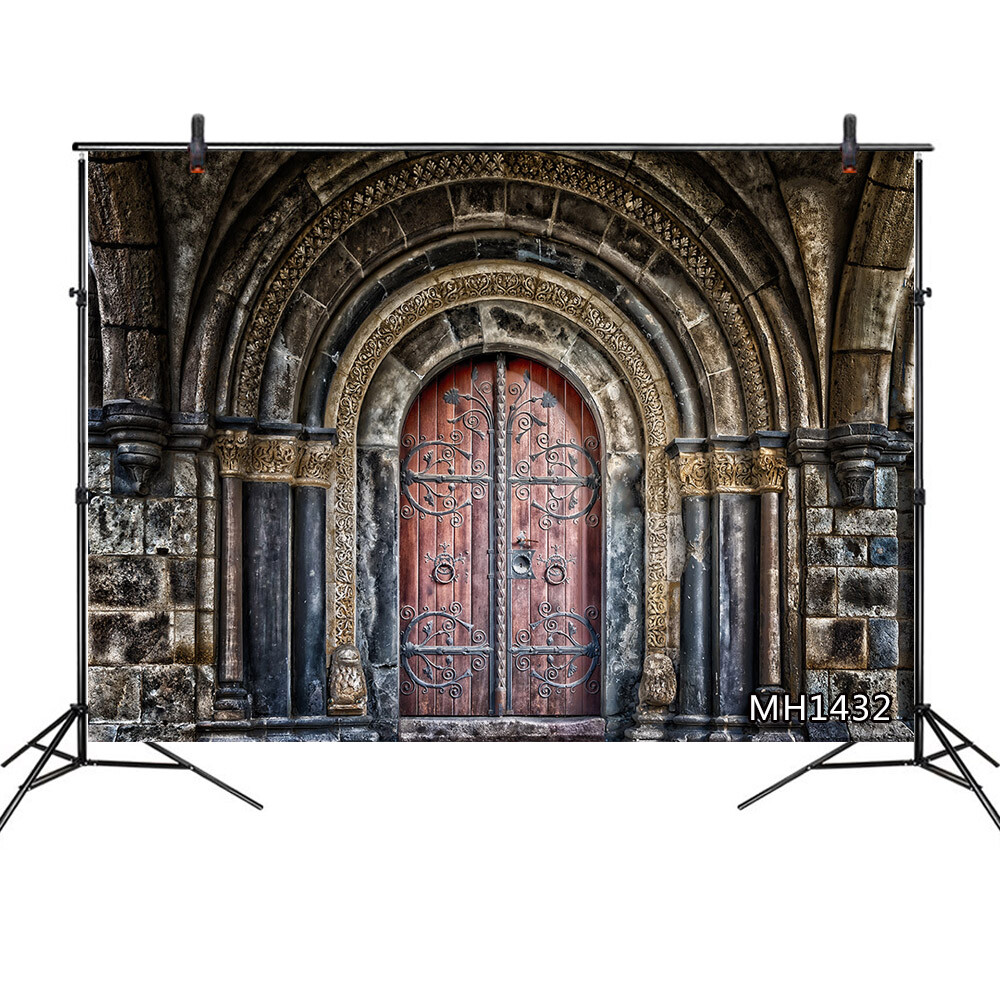 10x8ft Rustic old House Palace Vintage Wood Door Photo Background Vinyl Backdrop