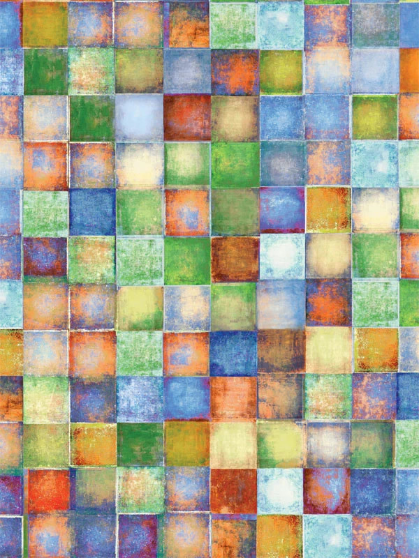 Denny Manufacturing Paper Squares Blue Printed Photography Backdrop