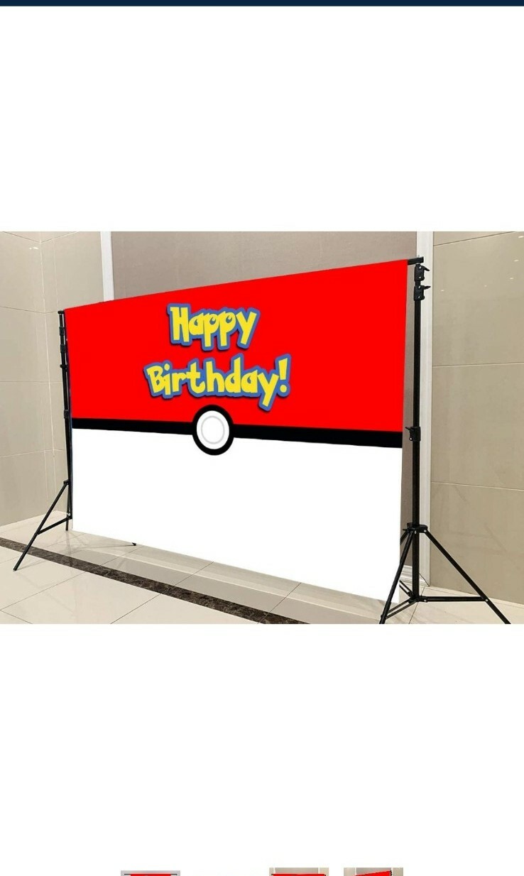 7X5ft Cartoon Video Game Birthday Photography Backdrop Magical Pet Red & White..