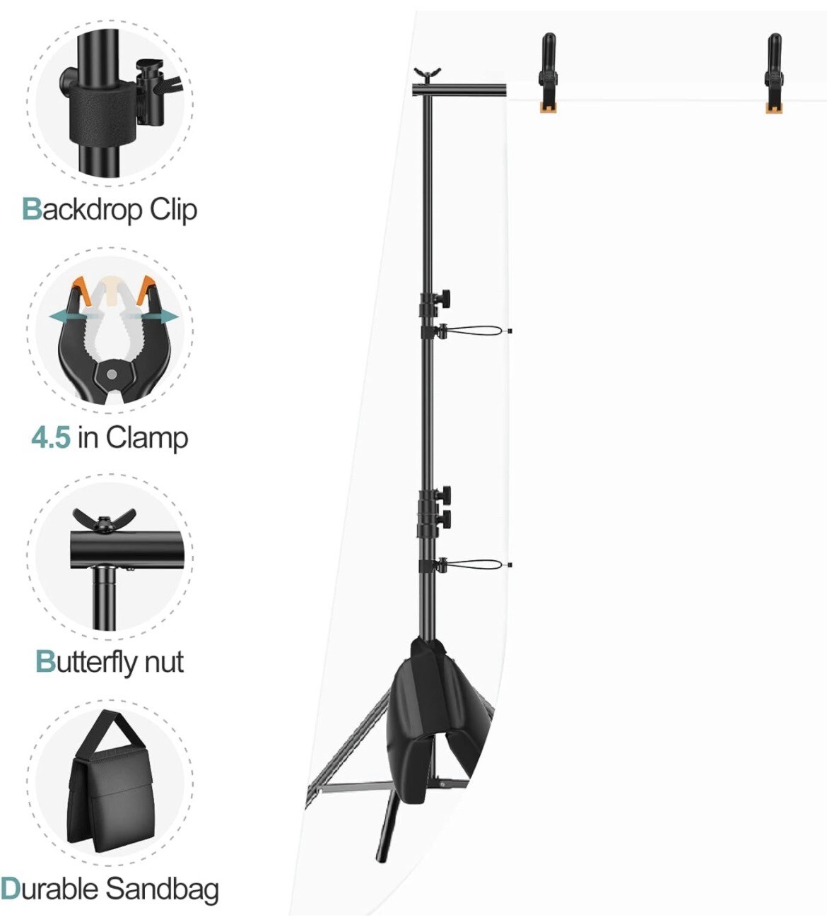 EMART 8.5 x 10 ft Adjustable Photography Backdrop Stand