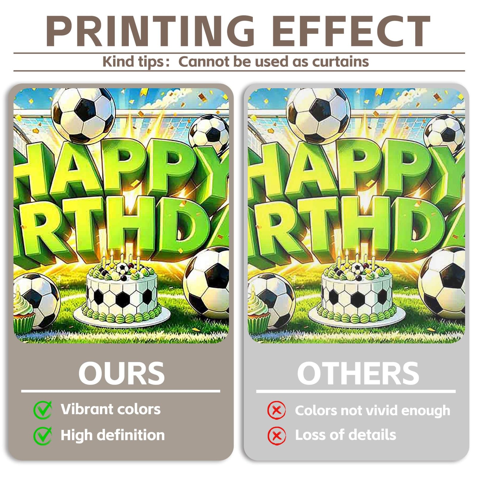 72x43inch Green Soccer Happy Birthday Backdrop Cartoon Football Game Cake Bal…