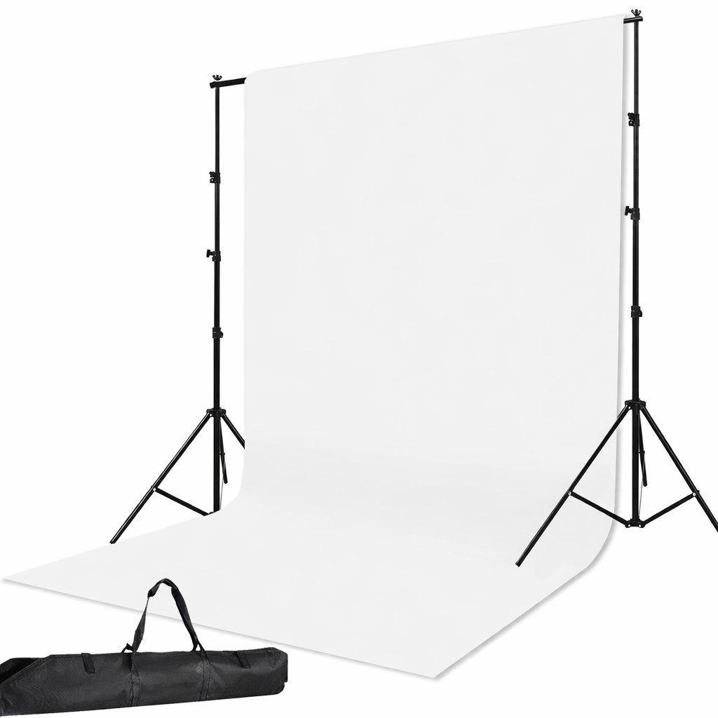 Photo Background Support System 8.5 x 10ft Backdrop Stand Kit, White Background