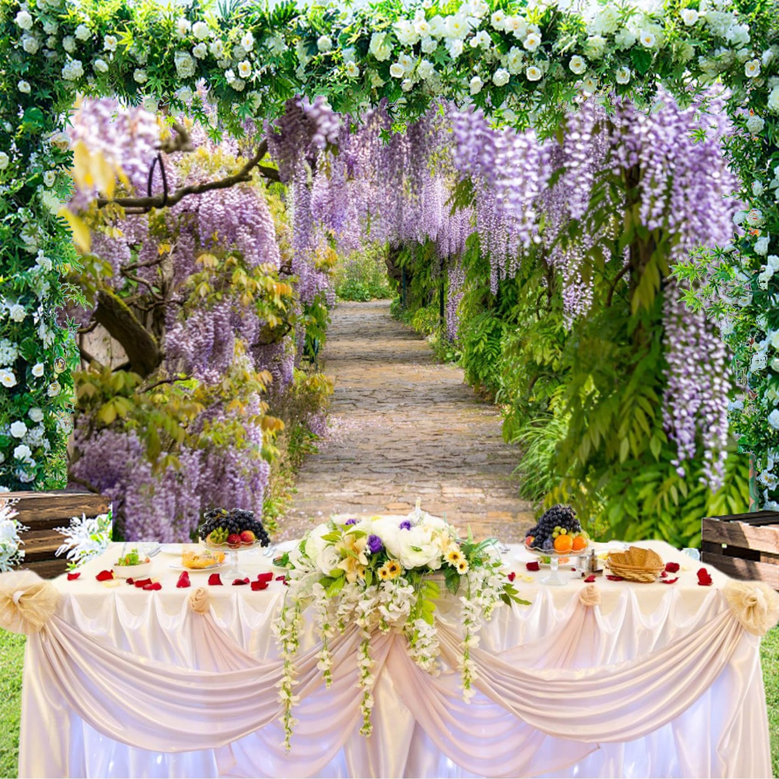 5x3ft Background for Purple Cirrus Pathway Photography Backdrop Violet Wister…
