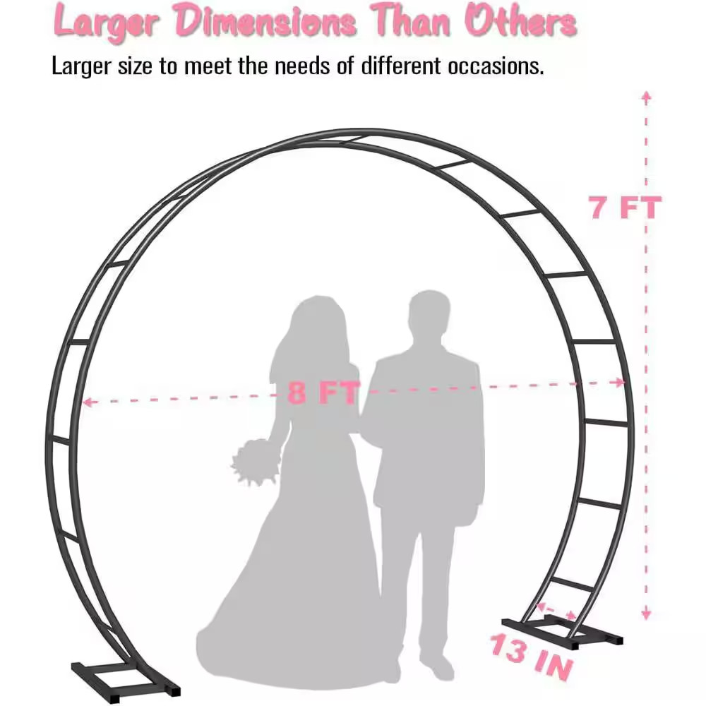 Metal Arch Backdrop Stand 102 W X 88.8 H Double-Tube Structure for Weddings and