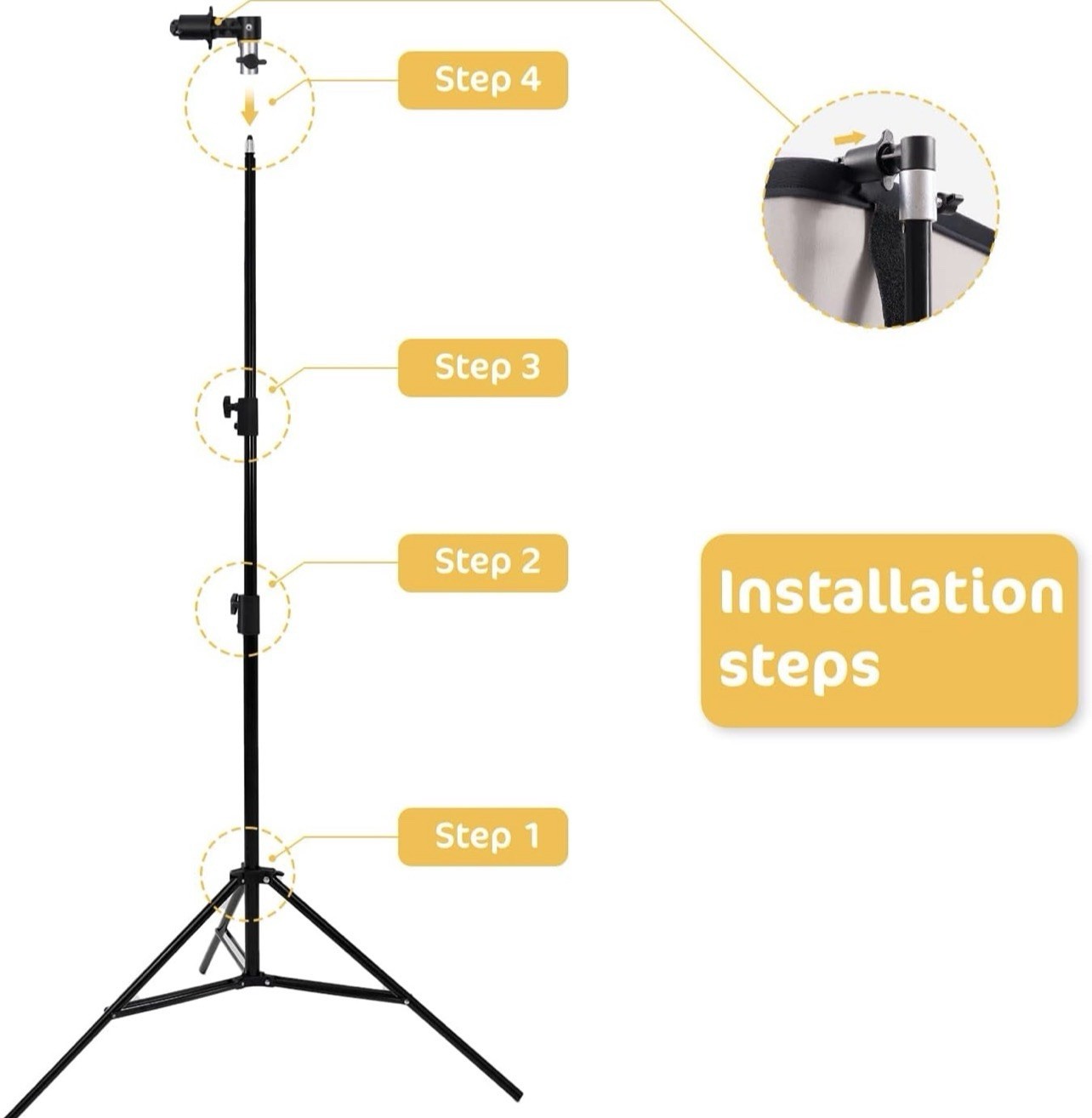 Kata 8.5ft Collapsible Backdrop Adjustable Stand For Self Tape Backdrop Pop Up.