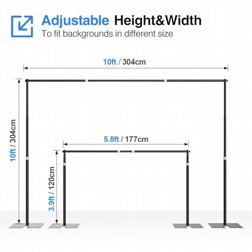 EMART 10x10ft Heavy Duty Backdrop Stand Pipe Drape