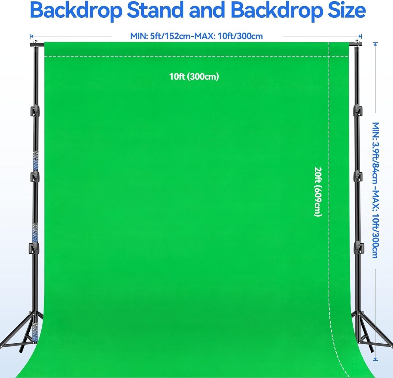 10x20ft Green Screen Kit – Adjustable Photo Studio Stand