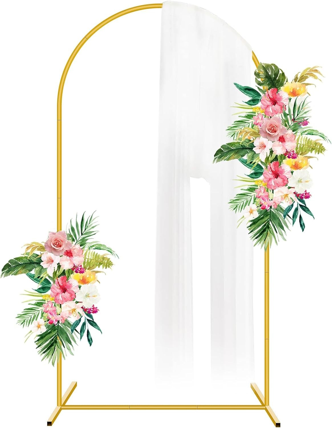 6.6FT Gold Metal Arch Backdrop Stand Frame for Wedding Party Balloon Decor