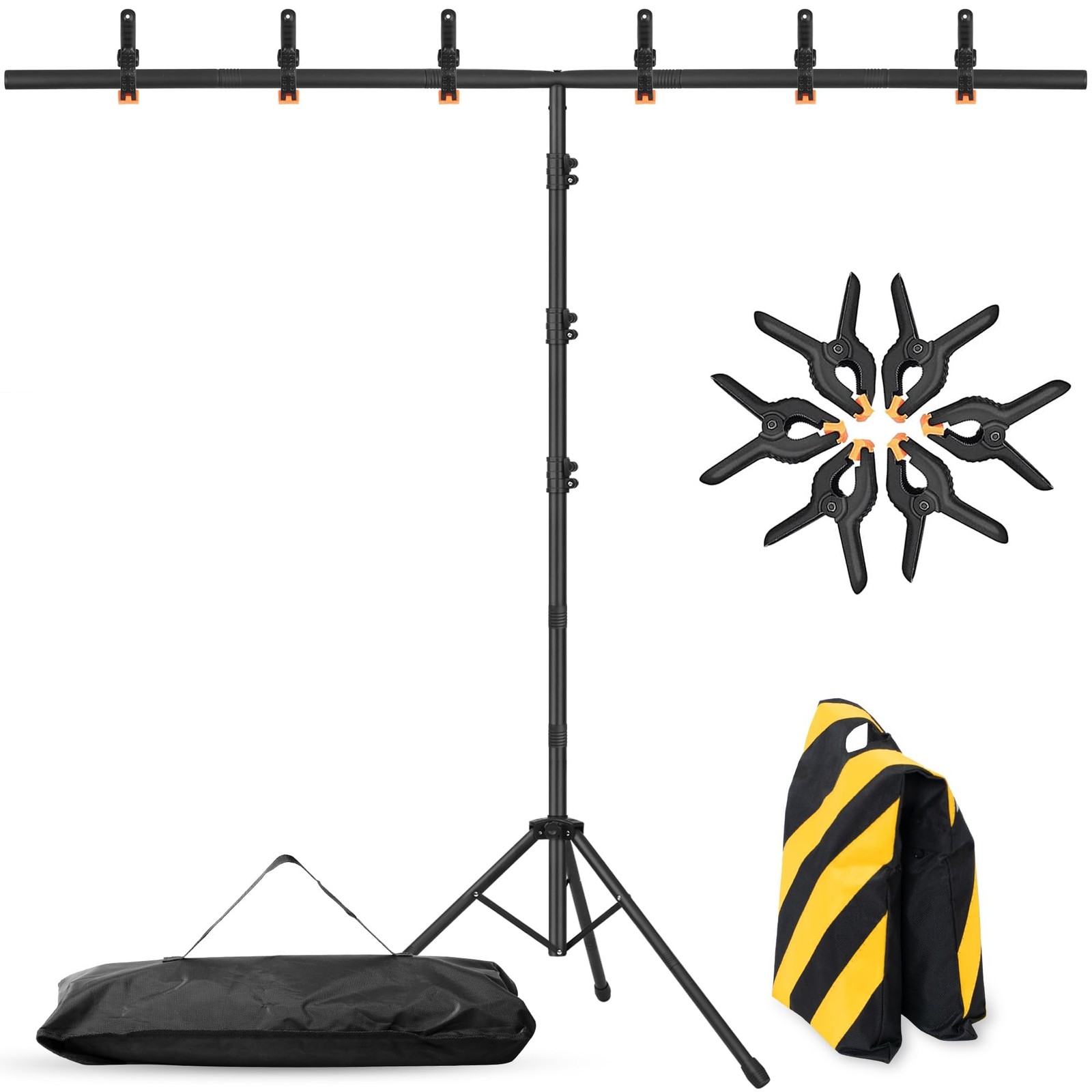 T-Shape Portable Backdrop Stand – 8×5.2ft Adjustable Photo Background Stand K…