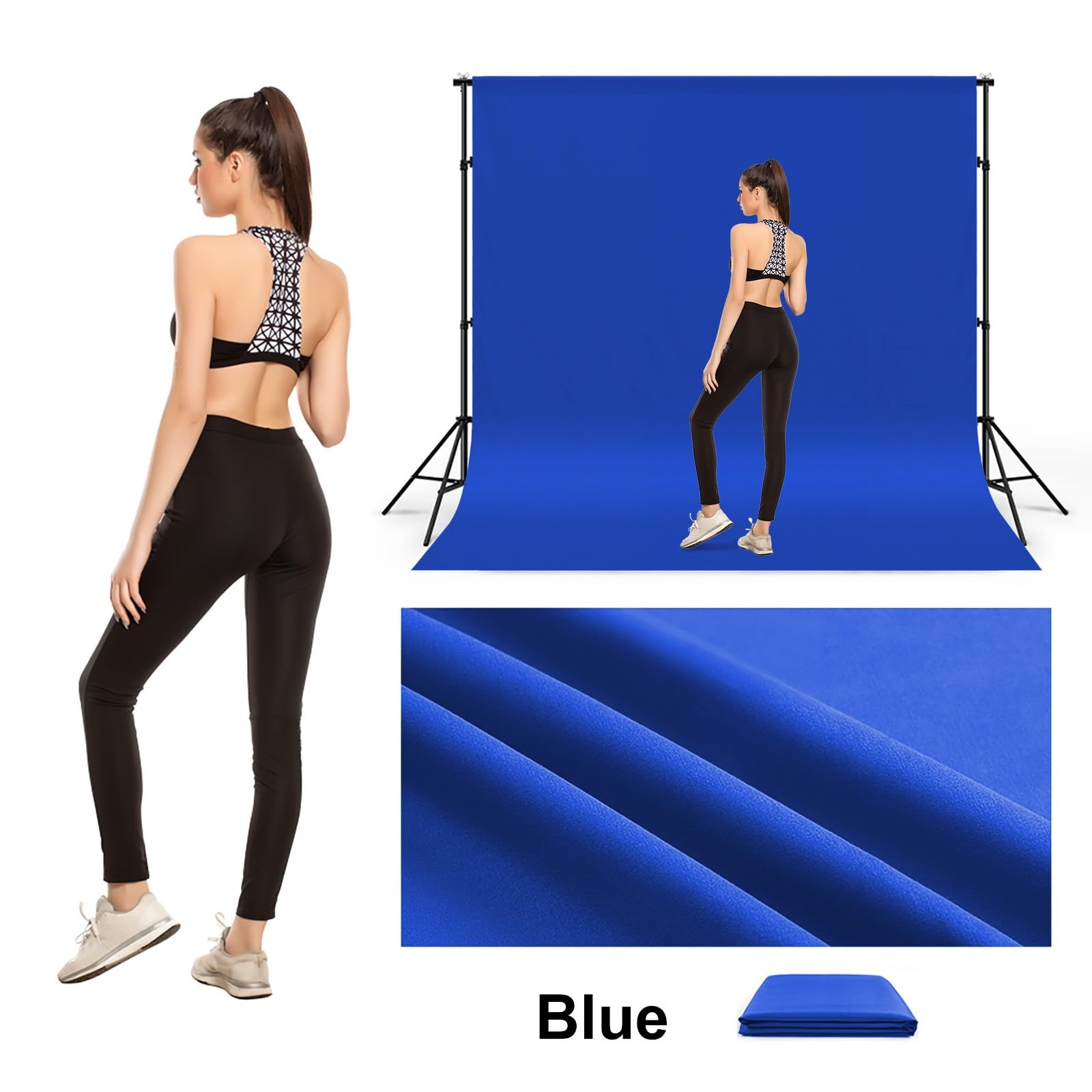 10x12ft Royal Blue Screen Backdrop for Photography, Large Seamless Polyester …
