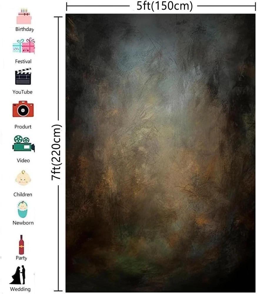 5X7Ft Mottled Portrait Photography Backdrop Abstract Rust Spots for Photoshoot