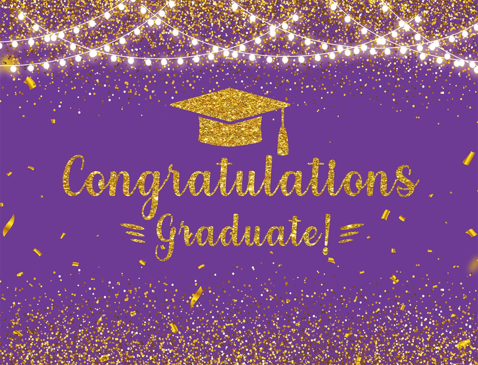 10x8ft 2026 Graduation Backdrop Banner Purple Congrats Grad Photo Background