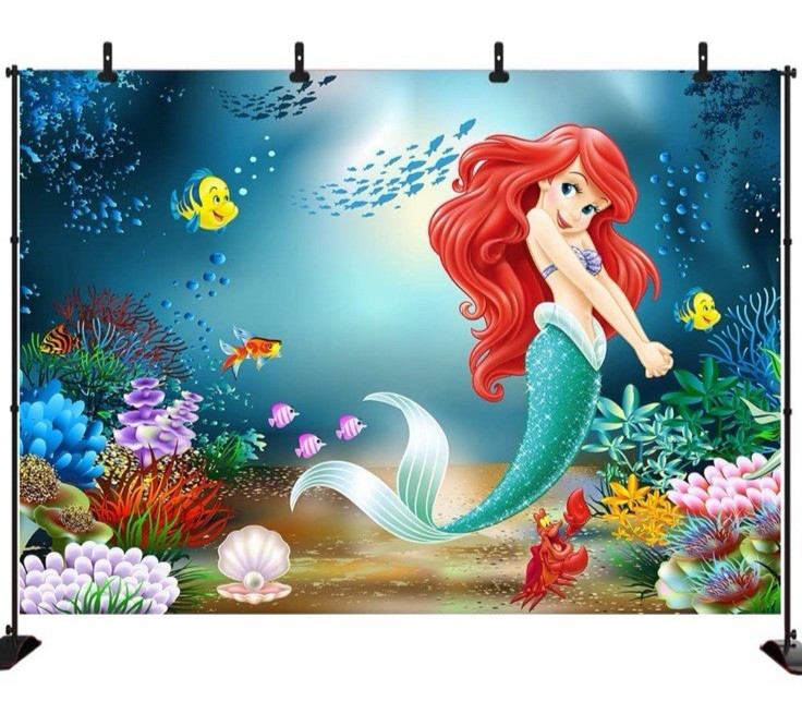 The Little Mermaid Photo Backdrop Under the Sea 7ft X 5ft, Princess Ariel, NIB
