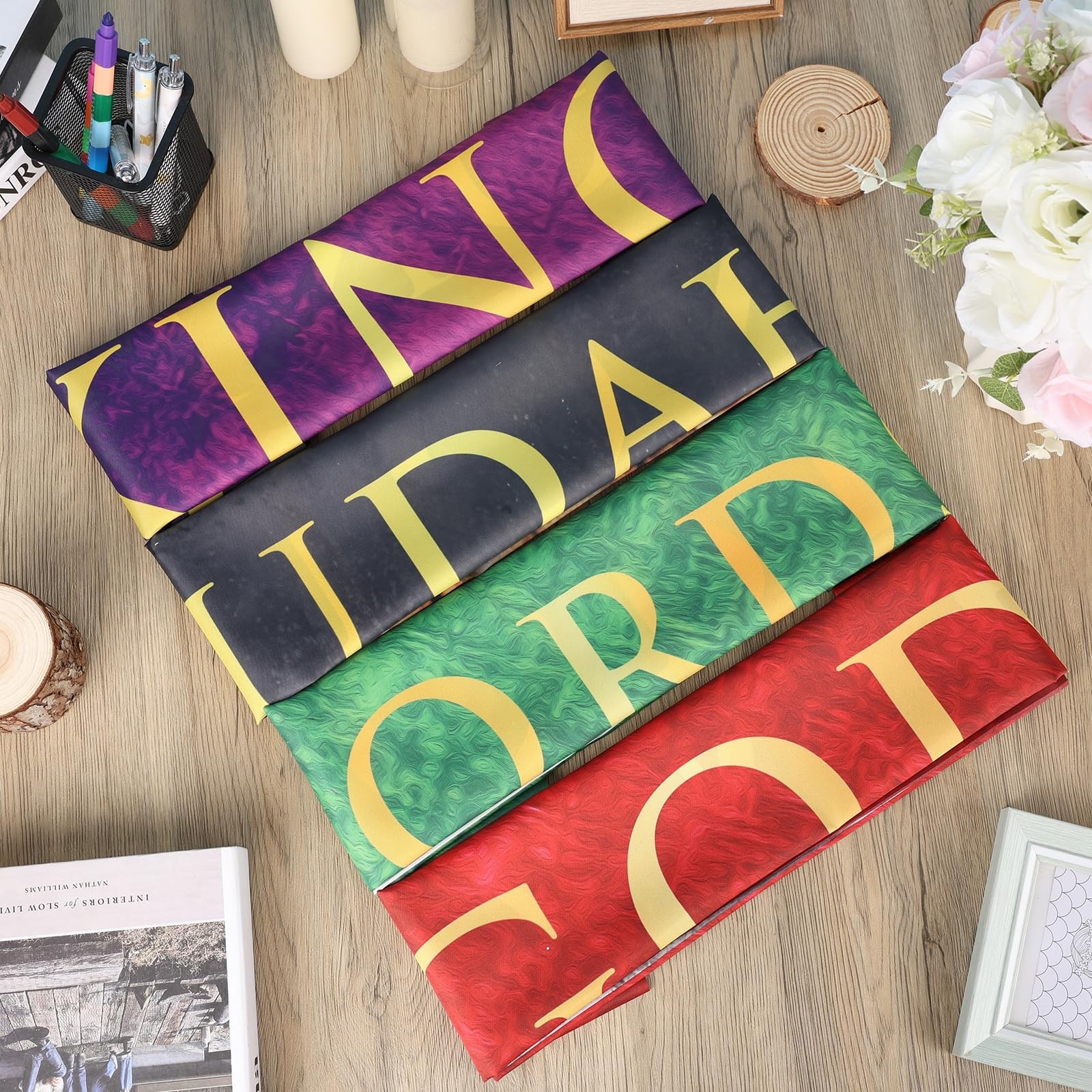 4PCS Church Banners for Sanctuary Wall Worship Scripture Christmas Banner Lio…