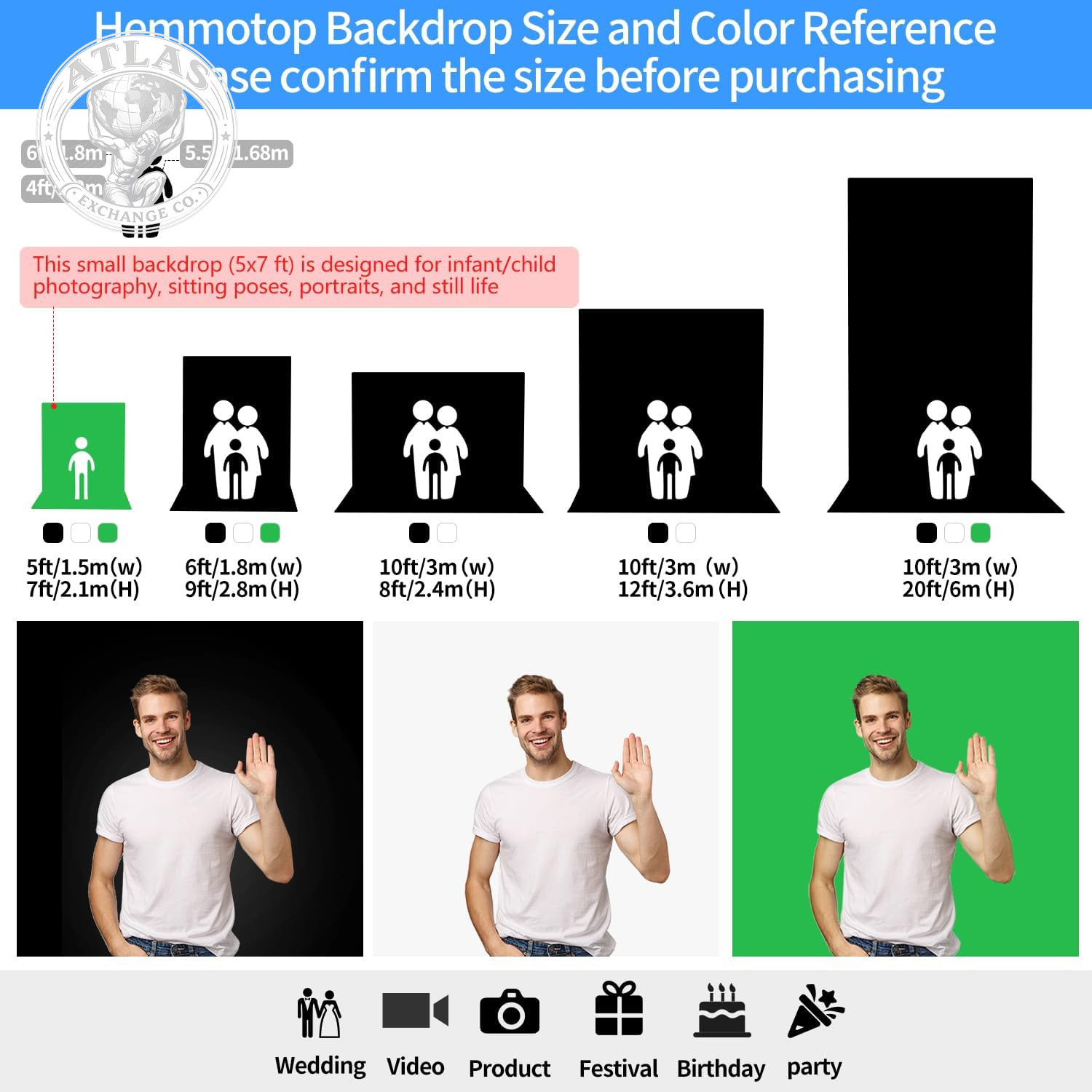 HEMMOTOP Photo Backdrop Curtains, 5X7 Ft White Backdrop for Photoshoot, White Ph