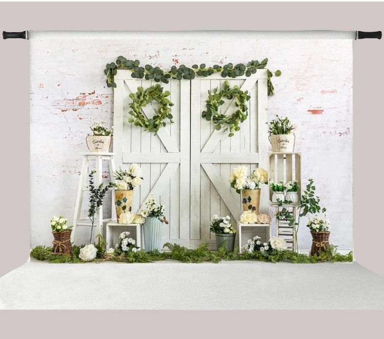 Brand New Kate Photography Backdrop 7×5 Ft White Barn Door