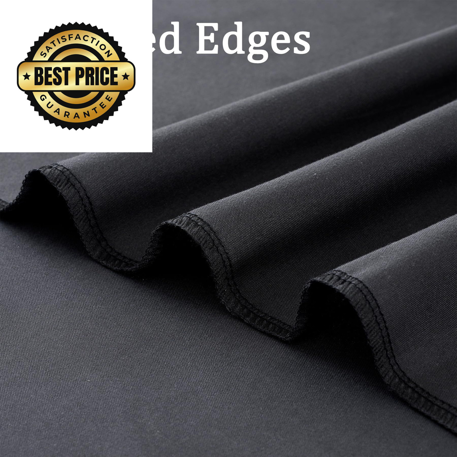 Htper 10×10 ft Black Backdrop Curtain Panels 120″W x 120″L (Pack of 2),