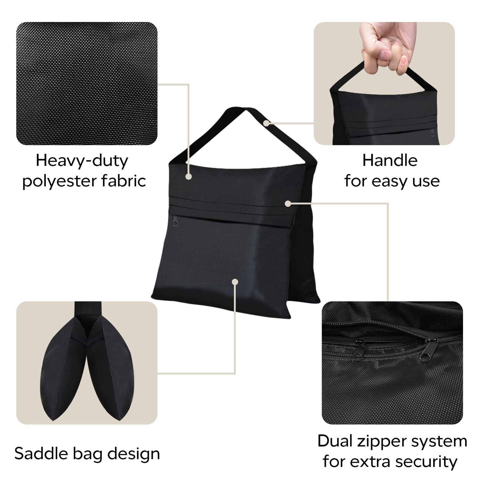 Black Tripod Weights Indoor Outdoor Sand Bags For Canopy Tent Gazebo Shelter 4pc
