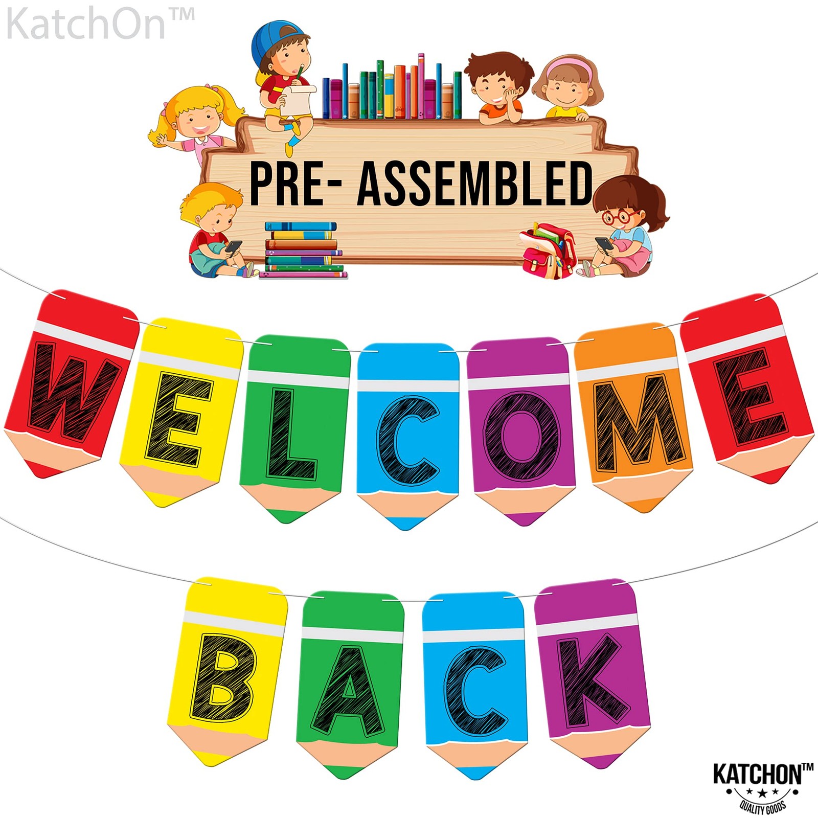 Welcome Back Banner – 10 Feet Pre-strung, Welcome Back to School Banner for F…