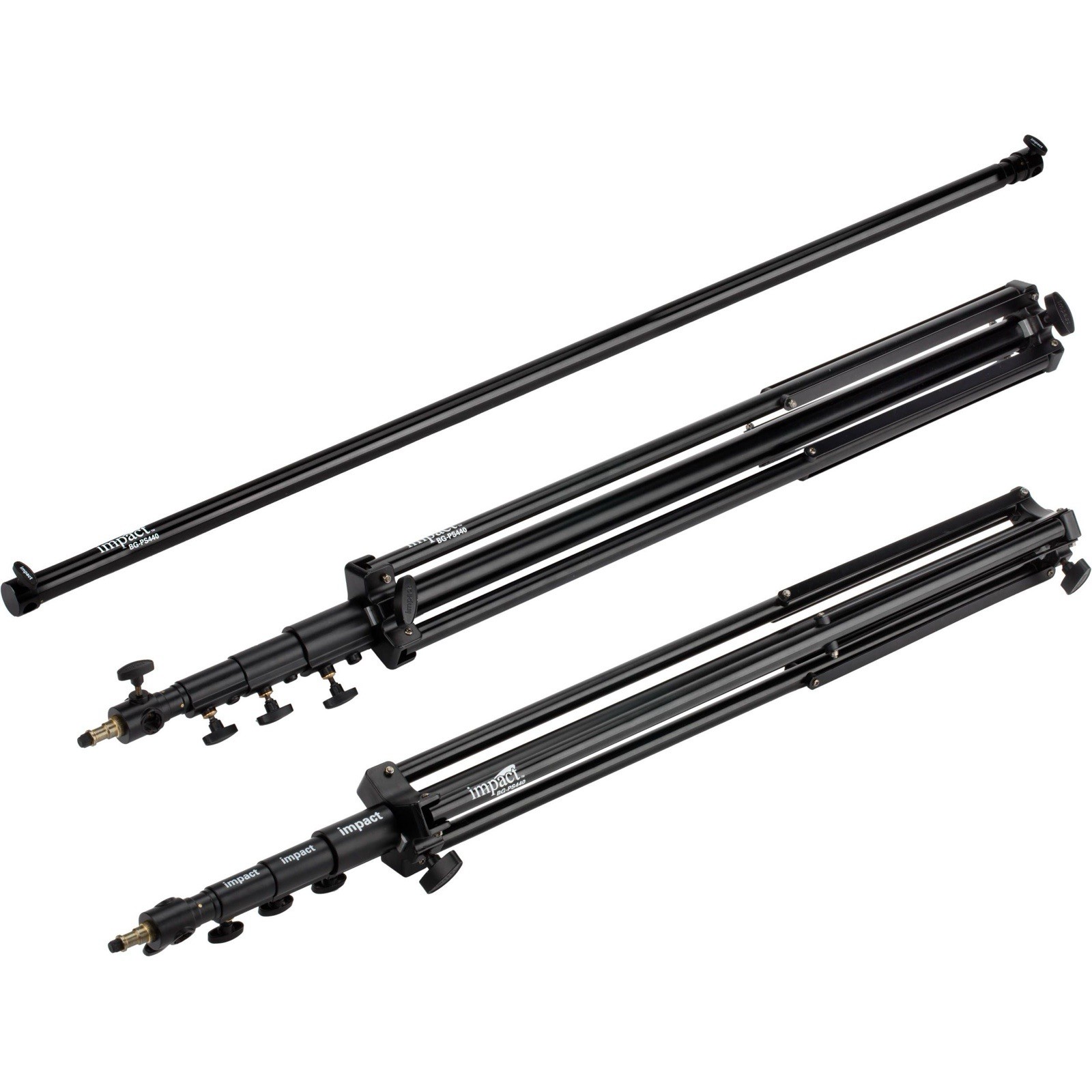 Impact Pro Telescopic Collapsible Metal Support Stand Kit, Black Photo Studio