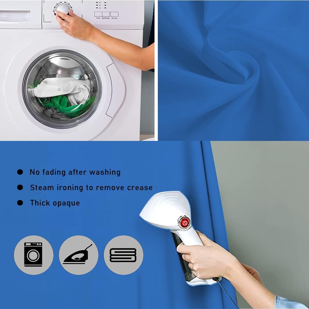 10×7 Feet Blue Polyester Photo Backdrop for Photography Studio Machine Washable