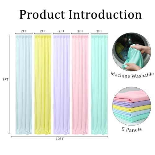10x7ft Unicorn Backdrop Curtains-Pastel Rainbow Backdrop 10×7 FT Pastel Unicorn