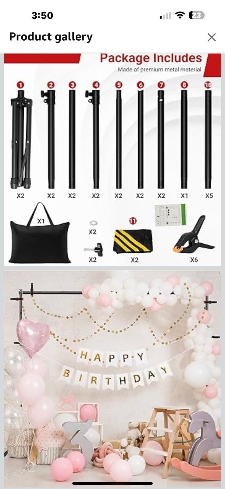 Backdrop Stand 10×7.5ft, Height Adjustable and Width Black