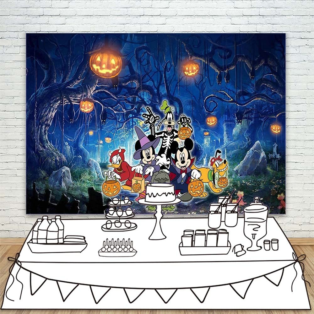 Halloween Birthday Backdrop 5x3ft Pumpkin Graveyard Background For Kids Party