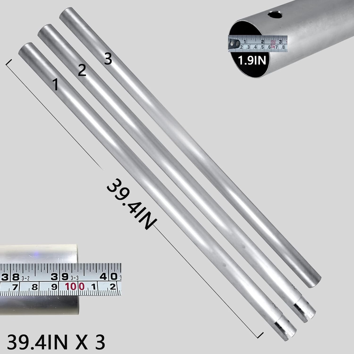 118″/3m Stainless Metal Tube Crossbar for Studio Backdrop Wall Mount System -…