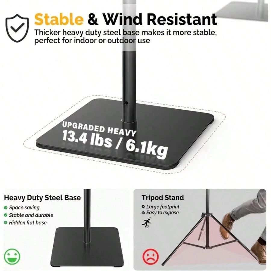 NEW Adjustable Backdrop Stand Kit 6.5ft X 10ft, Heavy-Duty Metal Frame With Flat