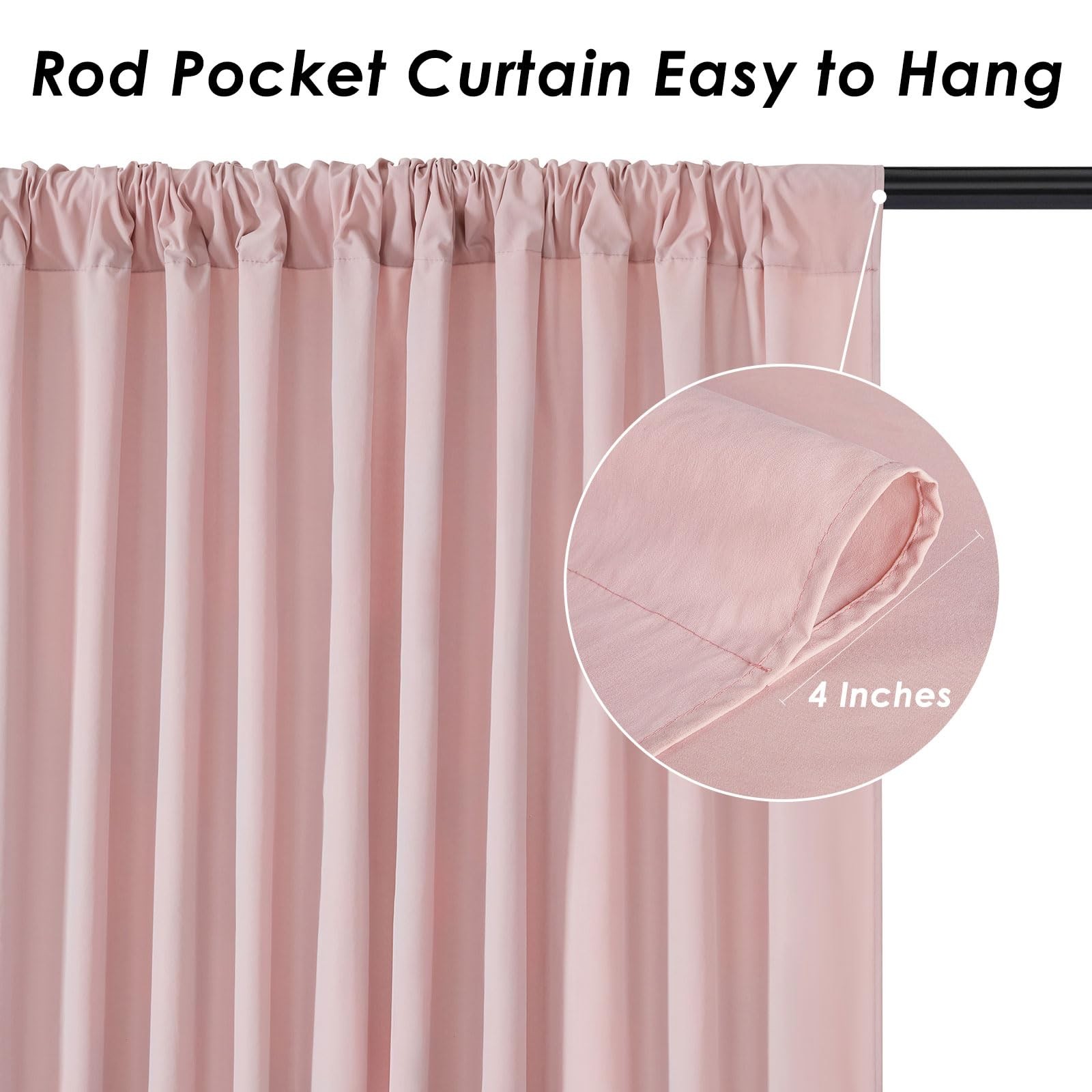 Dusty Rose Backdrop Curtains 2 Panels 5ft x 10ft for Wedding Party Decor