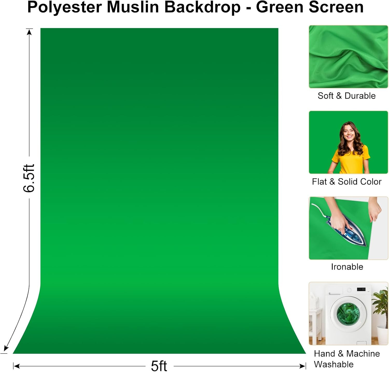 store Green Screen Backdrop Kit 5X6.7Ft, Portable Green Screen Stand with T-Shap