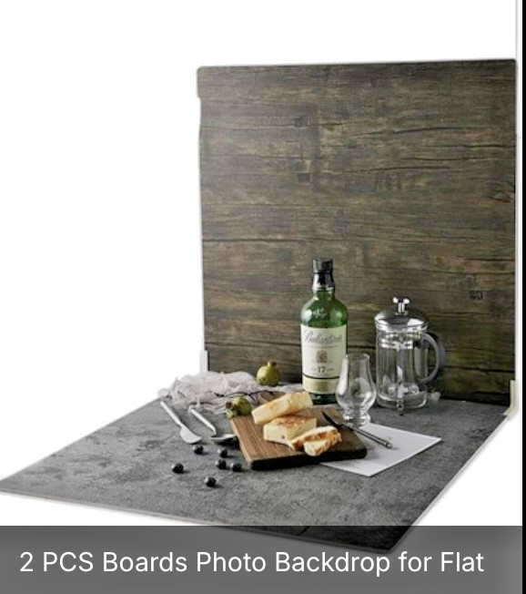 2 PC Photography Background 24×24 Inch, BEIYANG (Black Walnut+ Dark Gray+ White)