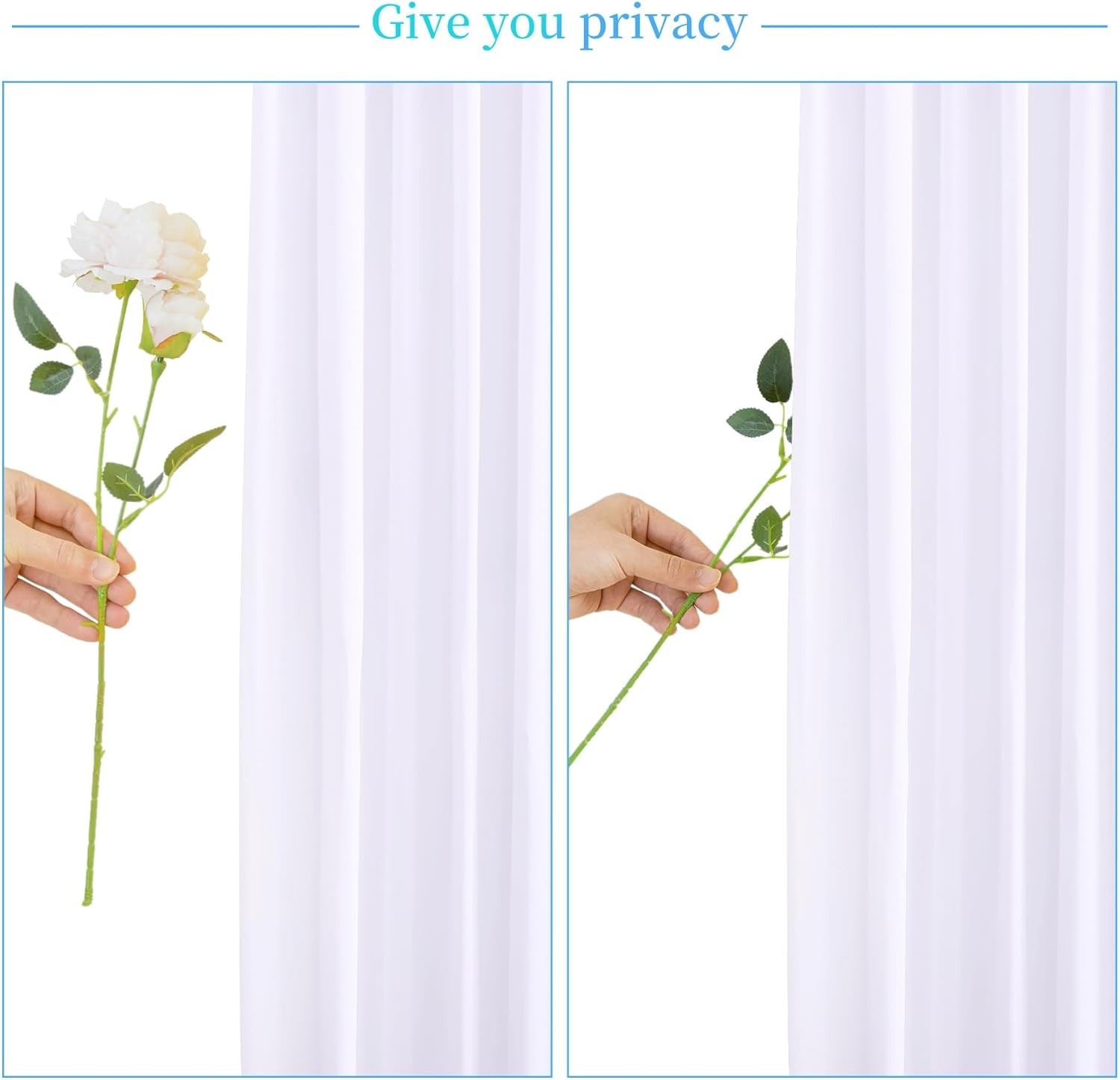 Satin White Backdrop Curtains 10ft x 7ft
