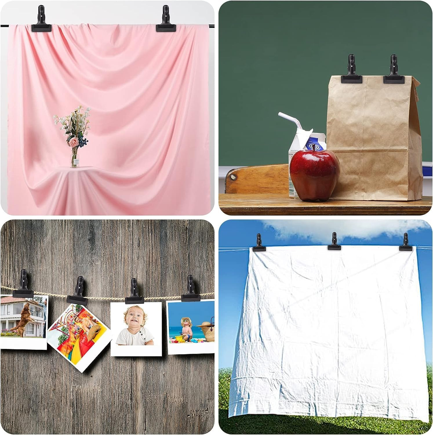 Backdrop Spring Clamps – 6 Pack of 4″ Heavy Duty Clips for Photography Backgroun