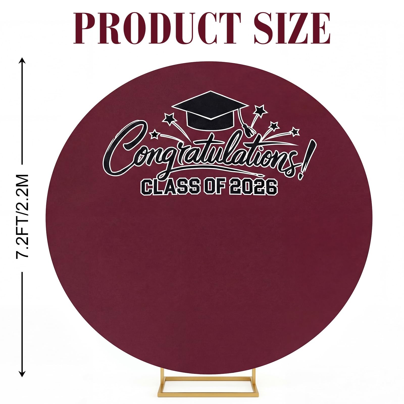 2026 Graduation Round Arch Backdrop Cover 7.2 ft Circle Arch Backdrop Cover for